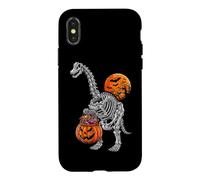 Custodia per iPhone X/XS Brachiosaurus Apatosaurus Dinosauro Scheletro Zucca Dino Boy