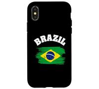Custodia per iPhone X/XS Brazil National Flag Country Pride Roots Vintage Gift