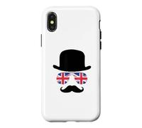 Custodia per iPhone X/XS British Gentleman - Cappello a bombetta, motivo: aviatori Union Jack