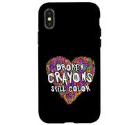 Custodia per iPhone X/XS Broken Crayons Still Color Mental Health Awareness