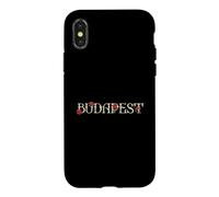 Custodia per iPhone X/XS Budapest Città Di Roses Ungheria Viaggi Vintage Tipografia