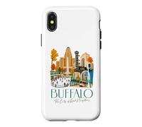 Custodia per iPhone X/XS Buffalo, skyline di New York, souvenir della città dei buoni vicini