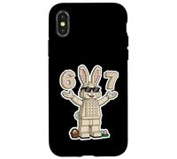 Custodia per iPhone X/XS Building Bricks Happy Easter Day Bunny Eggs 6 7 Meme Kids