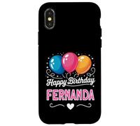 Custodia per iPhone X/XS Buon compleanno Fernanda