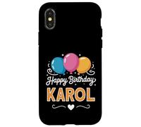 Custodia per iPhone X/XS Buon compleanno Karol
