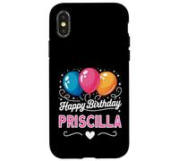 Custodia per iPhone X/XS Buon compleanno Priscilla