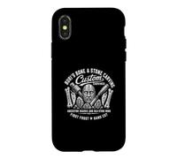 Custodia per iPhone X/XS Buris Osso E Pietra Carving Personalizzato Primo Gelo Taglio A Mano