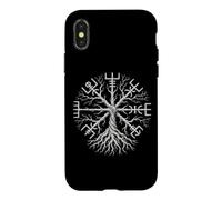 Custodia per iPhone X/XS Bussola vichinga Vegvisir Walhalla albero della vita nordico