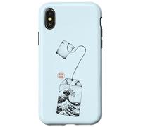 Custodia per iPhone X/XS Bustina di tè Great Wave Estetica giapponese