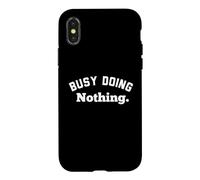 Custodia per iPhone X/XS Busy Doing Nothing Women Funny Coworker Retirement Men Work