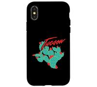 Custodia per iPhone X/XS Cactus dell'Arizona con fiori rossi Tucson Vintage Souvenir