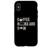 Custodia per iPhone X/XS Caffè Libri E Pioggia Caffè Libro Amante