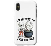Custodia per iPhone X/XS Calderone con scheletro "On My Way To Stir The Pot"