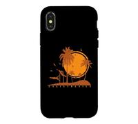 Custodia per iPhone X/XS Calisthenics - Bandiera umana sulla spiaggia