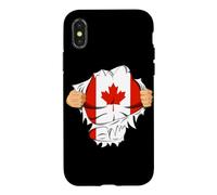 Custodia per iPhone X/XS Canadian Superhero Canada Flag Patriot Gift