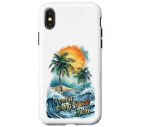 Custodia per iPhone X/XS Cancun Spring Break 2026 Palma e onde ad acquerello
