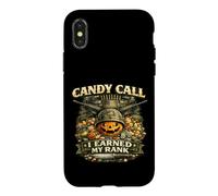 Custodia per iPhone X/XS Candy Call ha guadagnato grado veterano militare tema Halloween