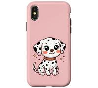 Custodia per iPhone X/XS cane cucciolo dolce divertente cane dalmata con tazza di cassa Kawaii