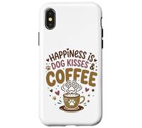 Custodia per iPhone X/XS Cane Mamma Amante del Caffè Baci Cane Pelliccia Mamma Proprietario Cane