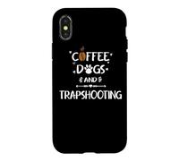 Custodia per iPhone X/XS Cani da caffè e traptiro | Skeet Trap Clay Shooting