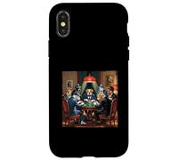 Custodia per iPhone X/XS Cani in abiti che giocano a poker stile mafioso Vibes Gioco d'azzardo del cane