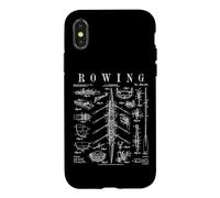 Custodia per iPhone X/XS Canottaggio Rower Otto Remo Racing Shell Barca Brevetto Vintage