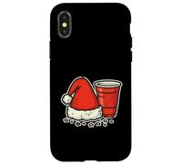 Custodia per iPhone X/XS Cappello da Babbo Natale con coppa rossa