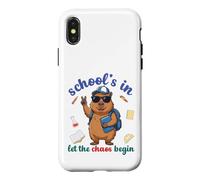 Custodia per iPhone X/XS Capybara Back To School Vibes Scuole In Let The Chaos Begin