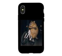 Custodia per iPhone X/XS Carino Capibara Sulla Bicicletta Animale Divertente Meme