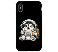 Custodia per iPhone X/XS Carino cartone animato Husky Spazio ed Explorer Astronauta Cane