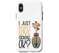 Custodia per iPhone X/XS Carino Cicada Amante Mi piace davvero le cicale