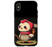 Custodia per iPhone X/XS Carino Cupido Pollo Cerca Animali e Amanti Dell'amore