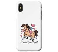 Custodia per iPhone X/XS Carino Kawaii Pony Dream Ride Ripeti Cavallo