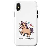 Custodia per iPhone X/XS Carino Kawaii Pony Dream Ride Ripeti Cavallo