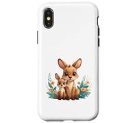 Custodia per iPhone X/XS Carino Madre Canguro E Joey Animale Illustrazione