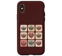 Custodia per iPhone X/XS Carino Mothman Valentine Puns Cryptid Lover Cards