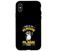 Custodia per iPhone X/XS Carino Penguin Lover This Is My Penguin Pigiama
