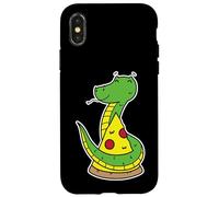 Custodia per iPhone X/XS Carino Vipera Con Una Pizza