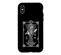 Custodia per iPhone X/XS Carta dei Tarocchi Il Lettore Scheletro Astrologia Libro