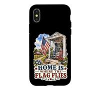 Custodia per iPhone X/XS Casa, dove vola la bandiera Americana patriottica