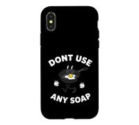 Custodia per iPhone X/XS Cast Iron Skillet Funny Dont Use Any Soap Retro Pan