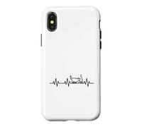 Custodia per iPhone X/XS Cat Love Heartbeat Vita Cuore ECG Pulse