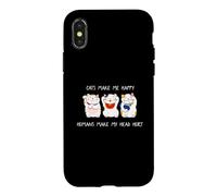 Custodia per iPhone X/XS Cats Make Me Happy Humans Make My Head Hurt for Cat Lovers