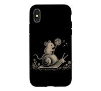 Custodia per iPhone X/XS Cavalcando il topo Lumaca Foresta Fauna Selvat
