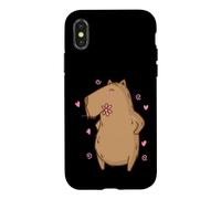 Custodia per iPhone X/XS Caviidae Caviidae è innamorata di Flower