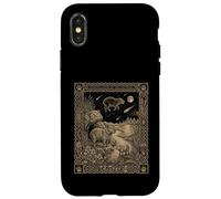 Custodia per iPhone X/XS Celeste Capibara Tarocchi Zodiaco Occulto