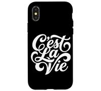 Custodia per iPhone X/XS C'est La Vie - Script di filosofia della vita con citazione francese