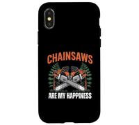 Custodia per iPhone X/XS Chainsaws Are My Happiness - Funny Father's Day Woodworker