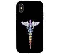 Custodia per iPhone X/XS Chakra Energy Caduceus Design - Risveglio della Kundalini