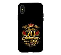 Custodia per iPhone X/XS Chapter 70 Fabulous Since 1956 Floral 70th Birthday Women